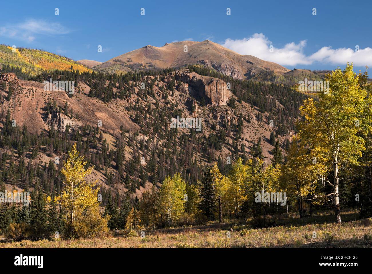 Grassy Mountain is 12,772 feet and is part of the rugged San Juan mountain range in South Western Colorado. Stock Photo