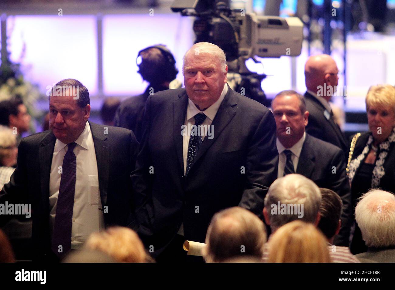 Plano, TX, USA. 20th Apr, 2021. John MAdden at the funeral service for sportscaster, Pat Summerall at the Worship Center at Prestonwood Baptist Church in Plano, Texas. April 20, 2013. Credit: Mpi34/Media Punch Inc./Alamy Live News Stock Photo