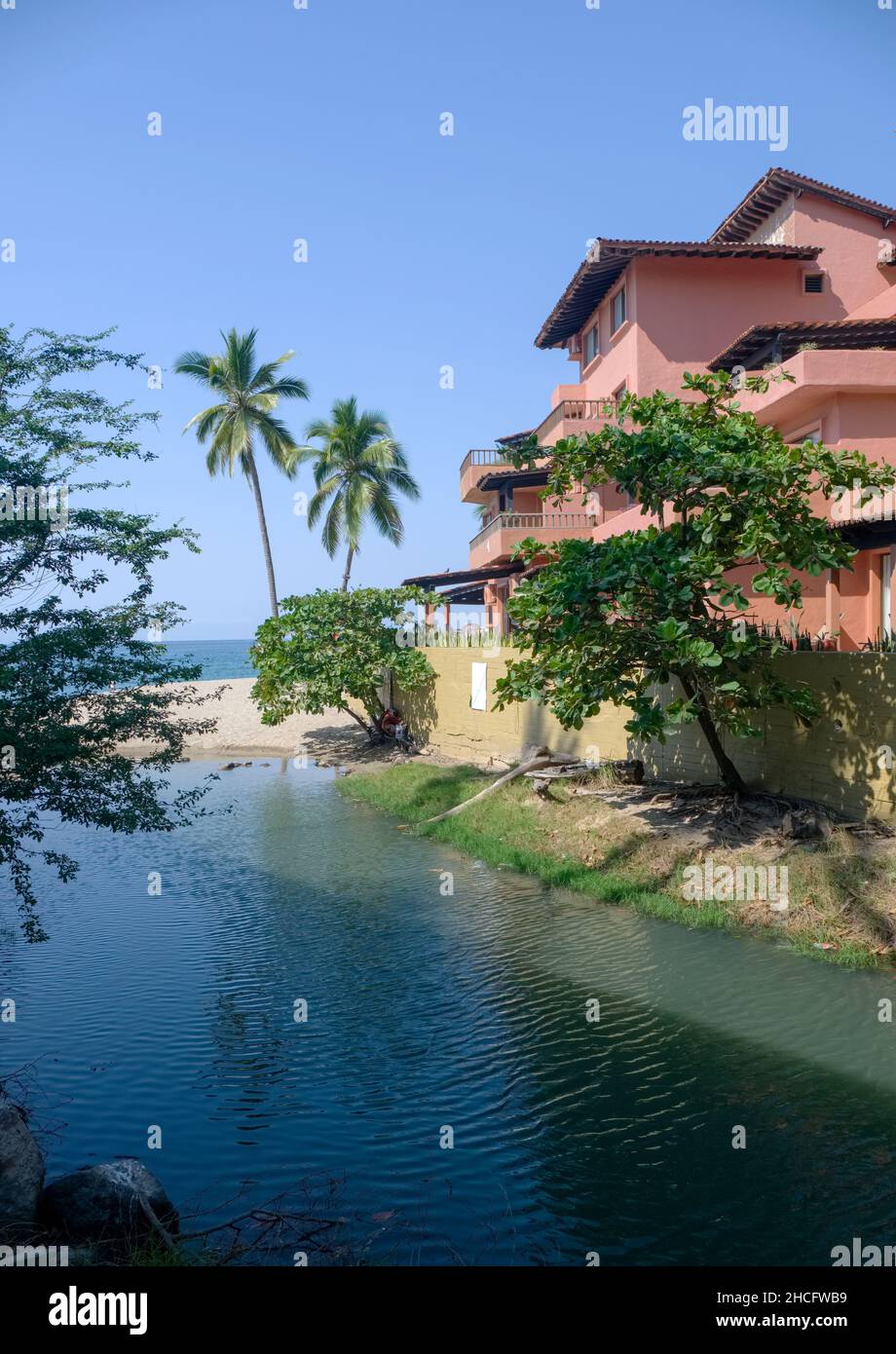 Puerto Vallarta Mexican vacation rock beaches people on the rocks Stock ...
