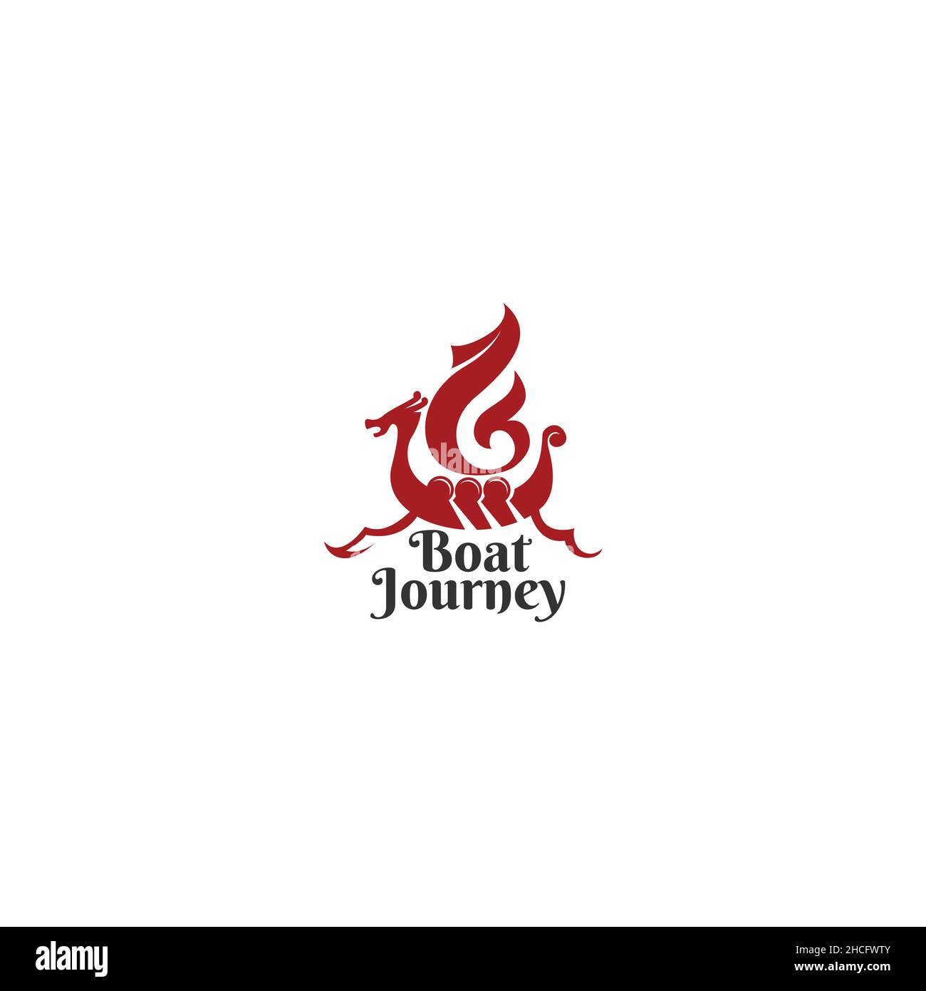 Minimalist design Boat Journey travel logo design Stock Vector