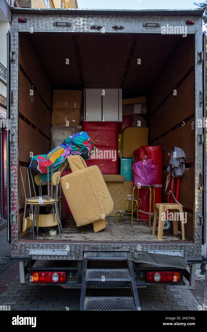 Furniture transportation. Items to be transported in the truck Stock