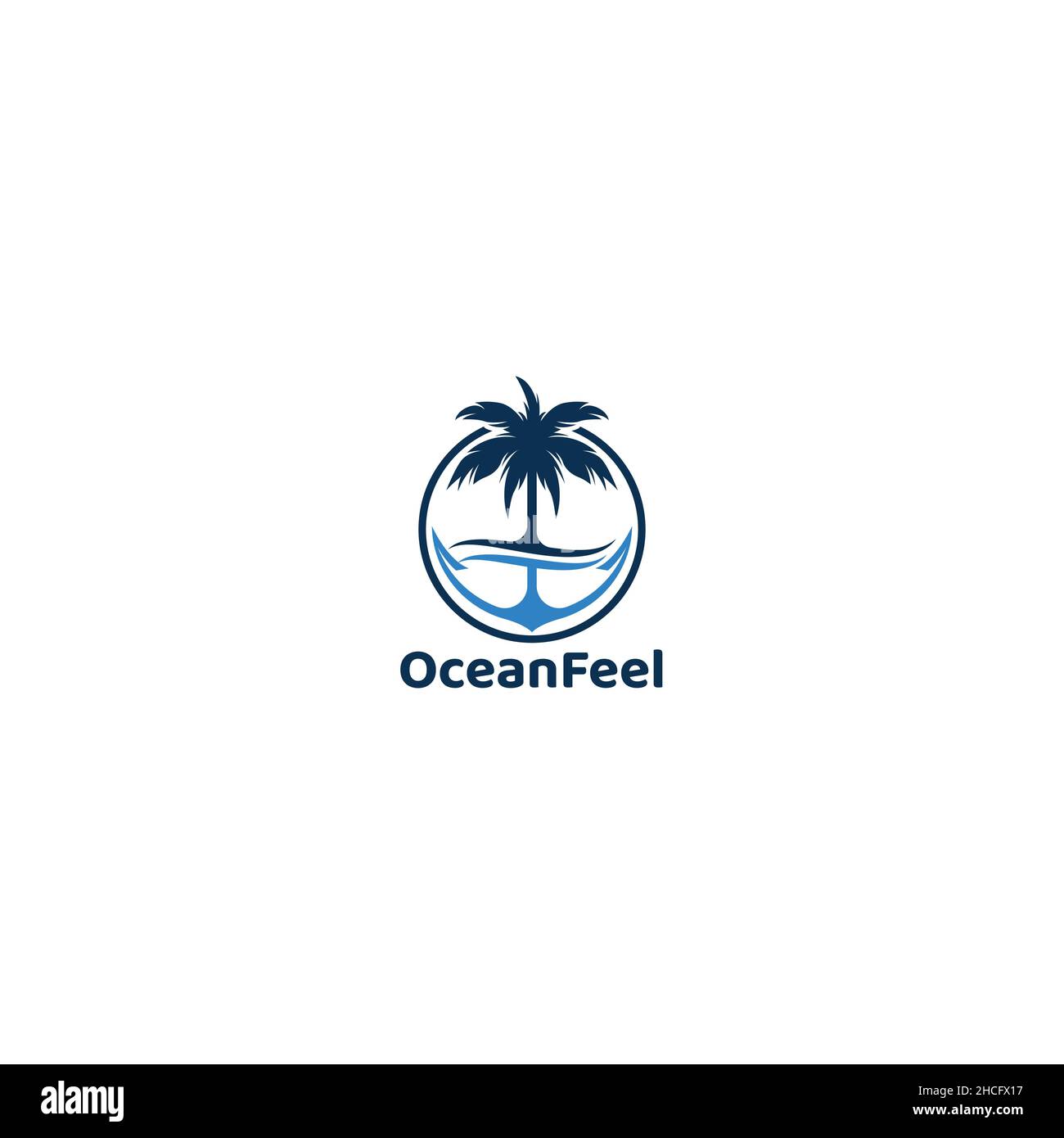 Minimalist design Ocean feel beauty logo design Stock Vector