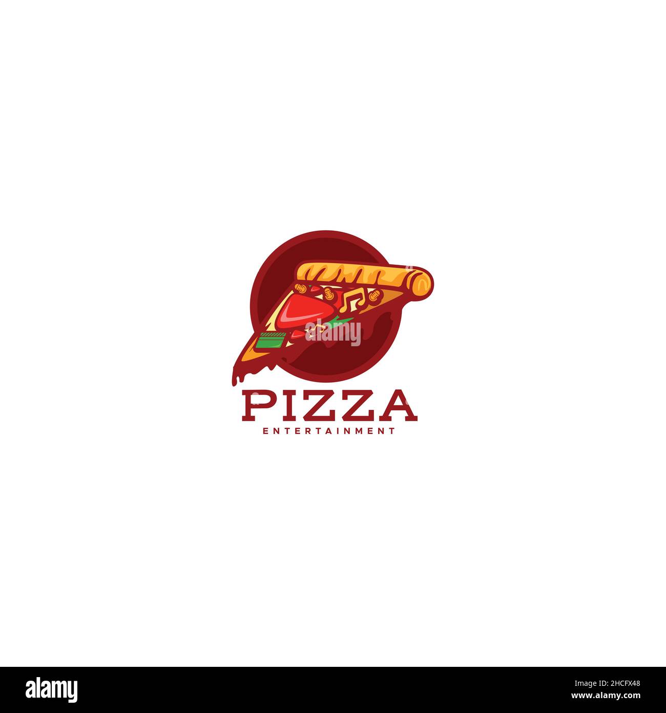 Minimalist design Pizza Entertainment logo design Stock Vector Image ...