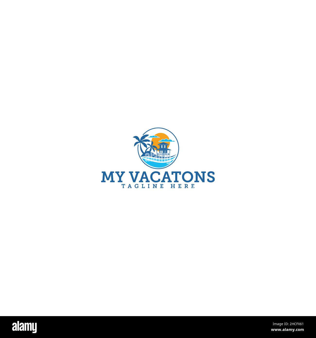 Modern design colorful My Vacatons logo design Stock Vector