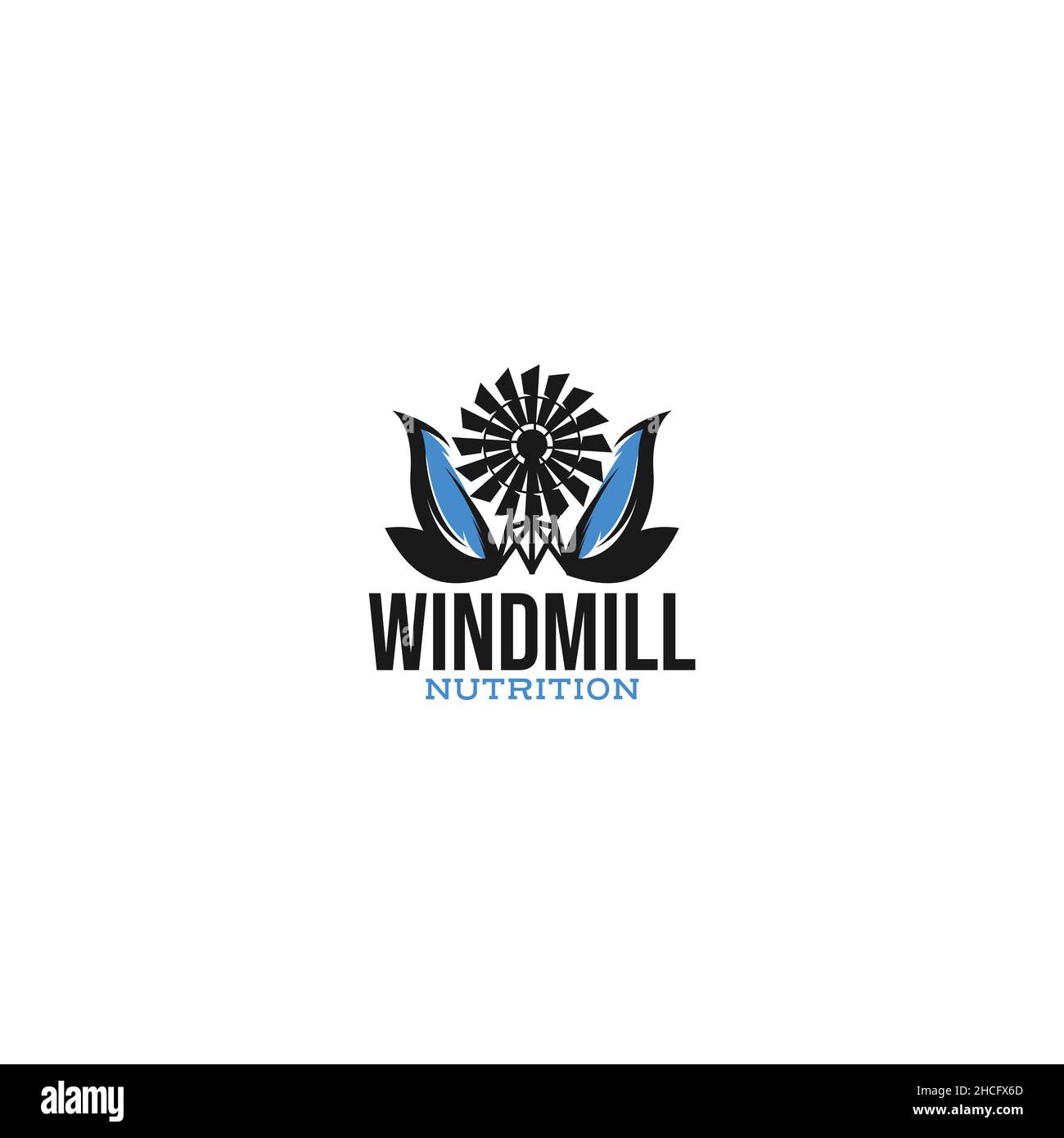Modern design Windmill Nutrition logo design Stock Vector