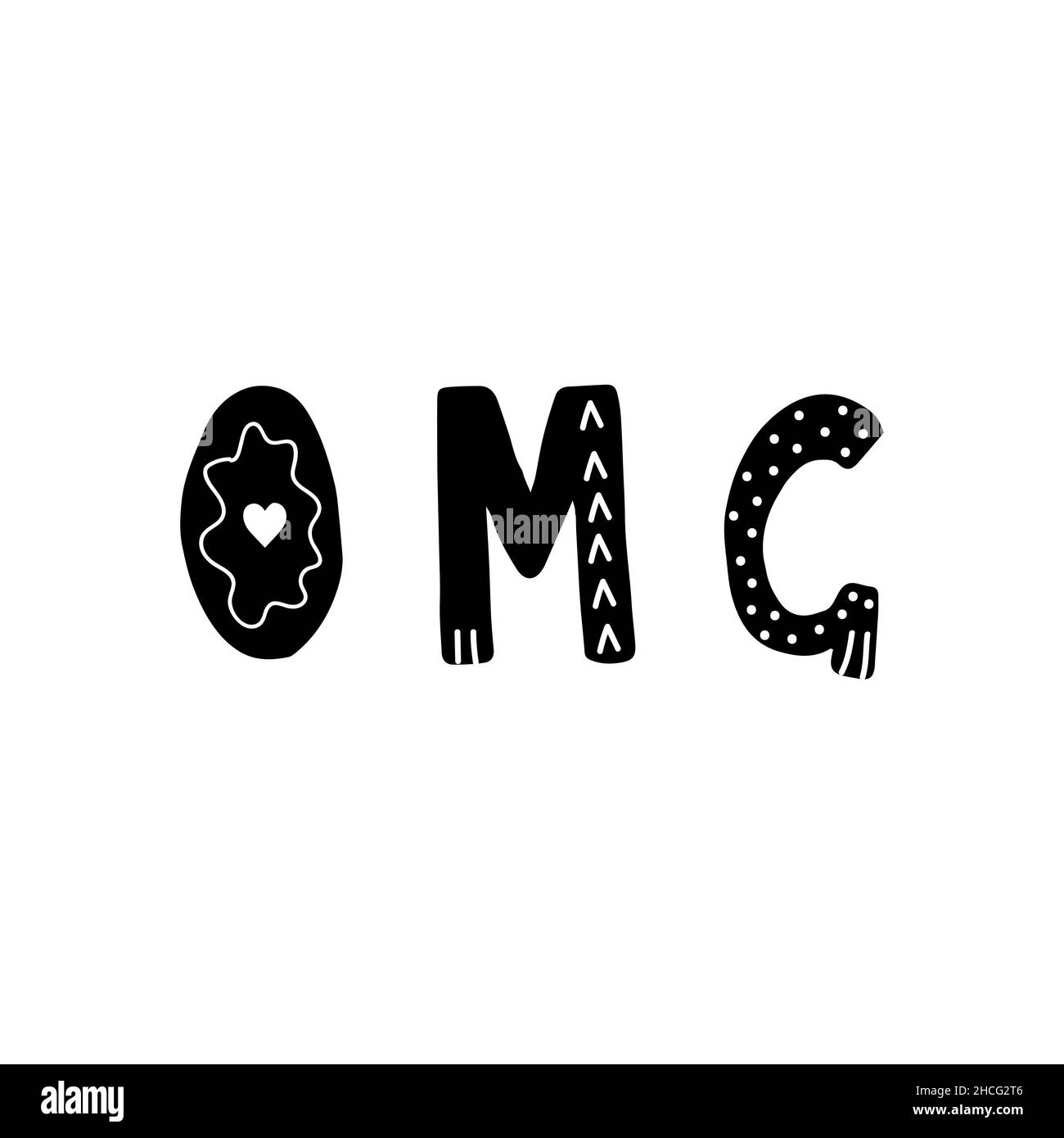 OMG lettering. Hand drawn scandinavian phrase and inspiration quote ...