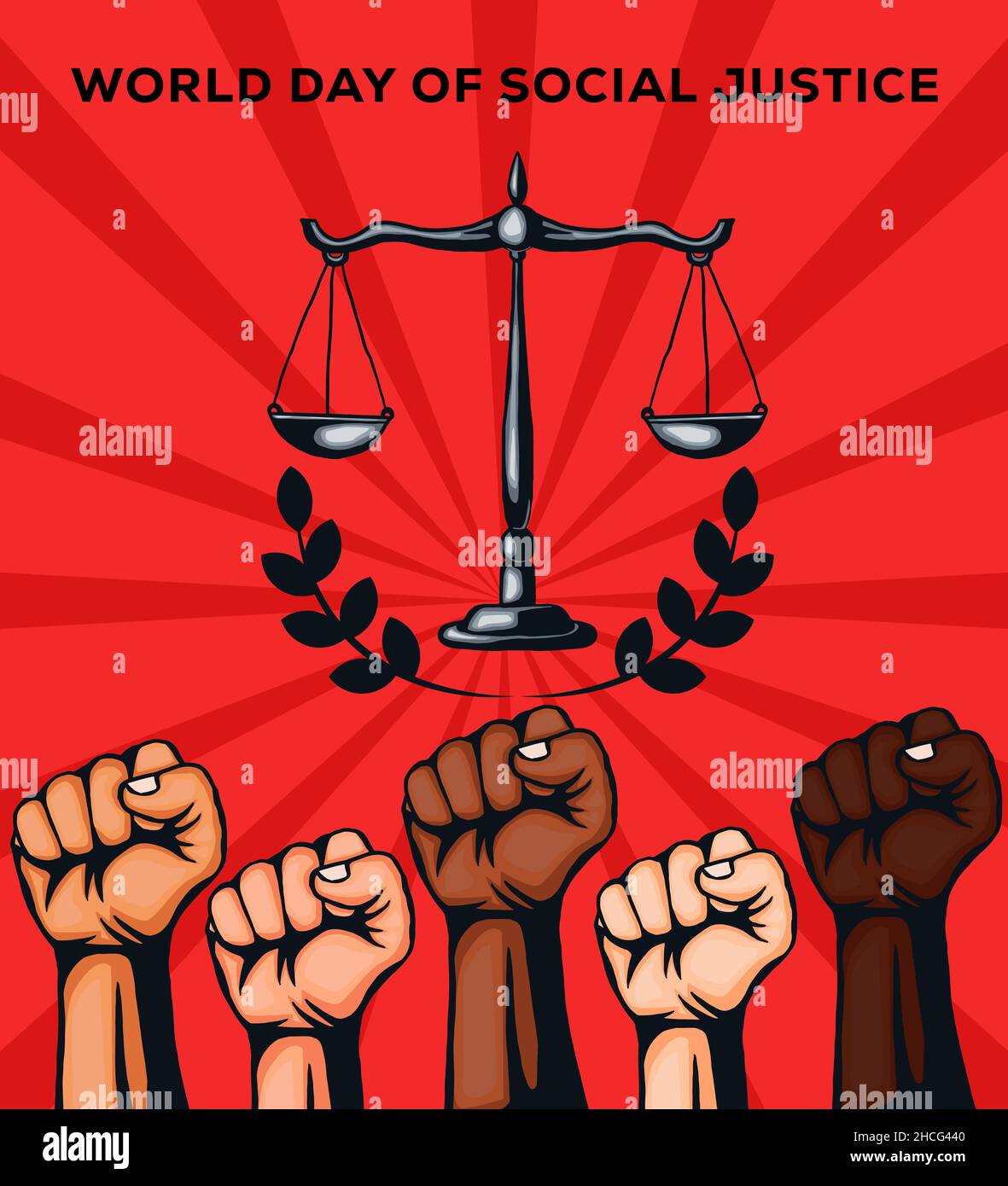 vector design world day of social justice Stock Vector
