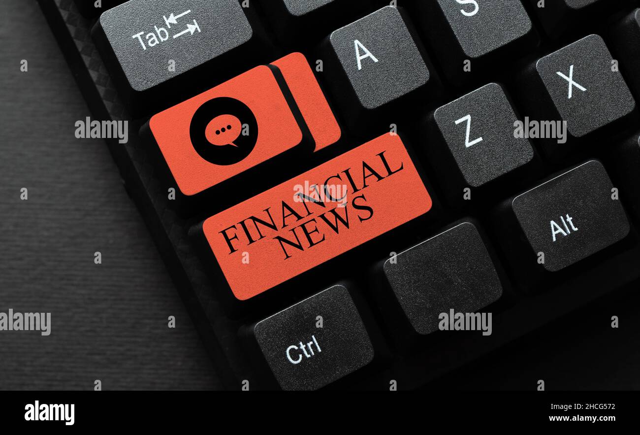 Text sign showing Financial News. Conceptual photo Investment banking ...