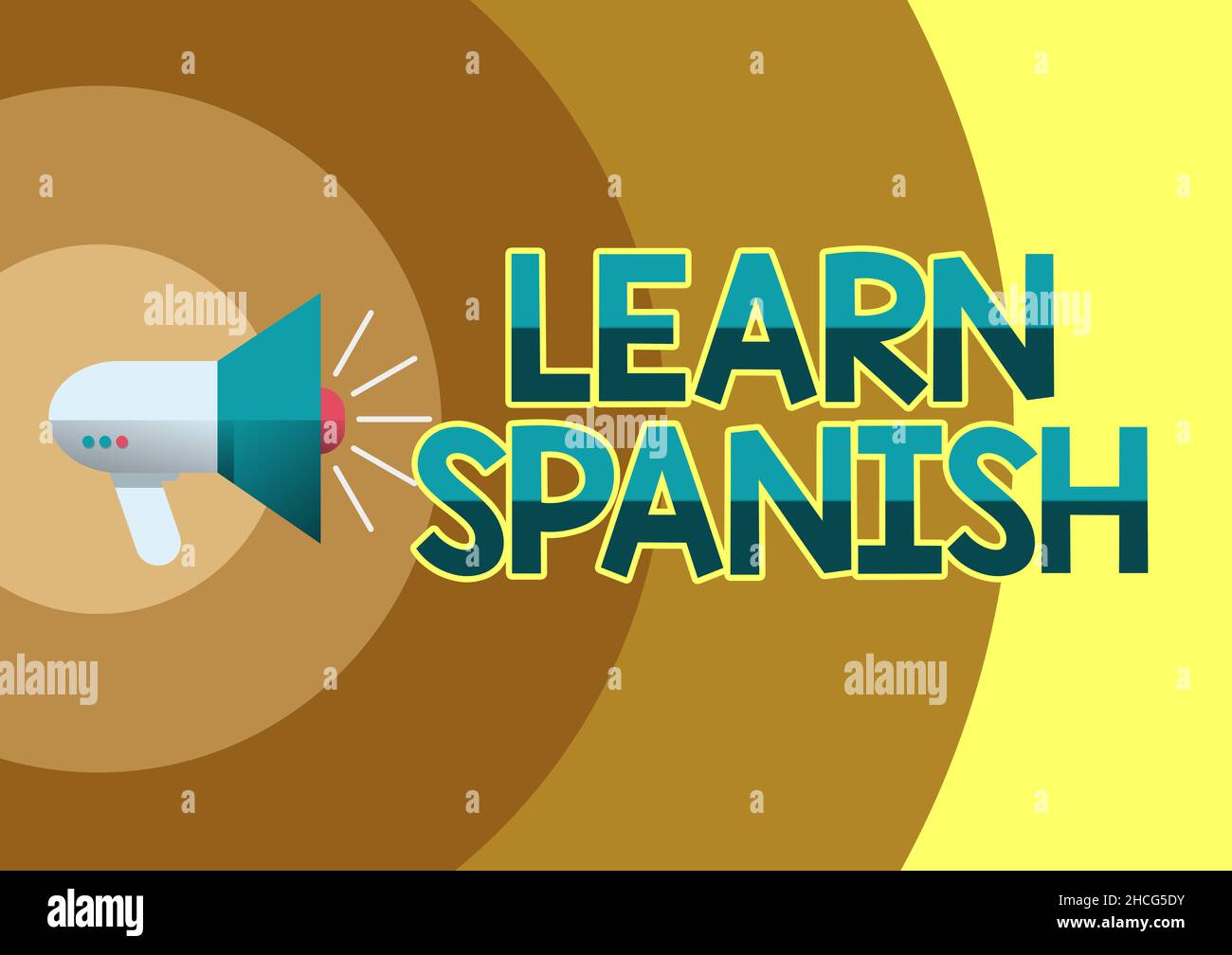 Conceptual caption Learn Spanish. Concept meaning Translation Language