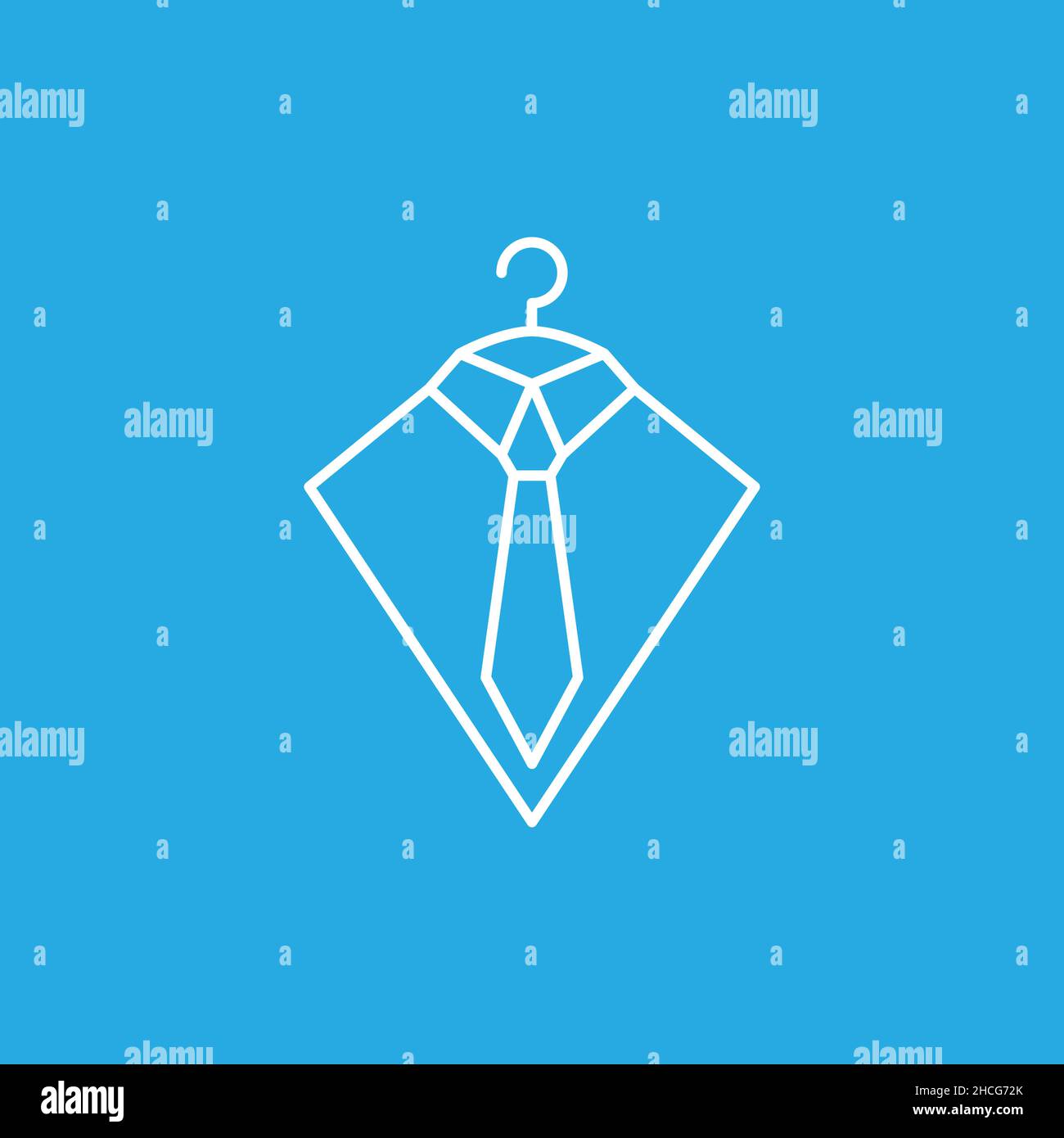 line business tie with hanger logo design vector graphic symbol icon sign illustration creative idea Stock Vector