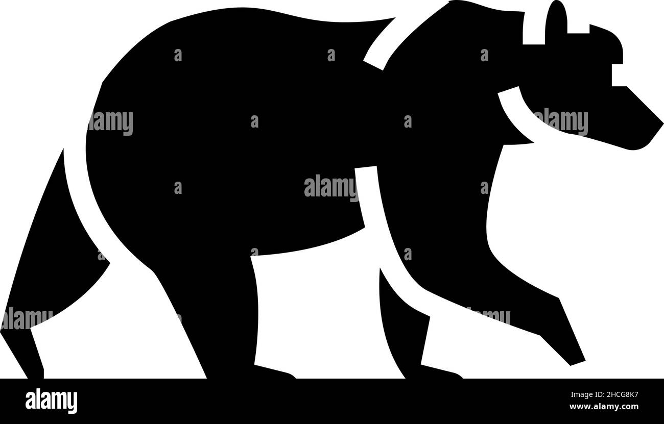 bear animal in zoo glyph icon vector illustration Stock Vector