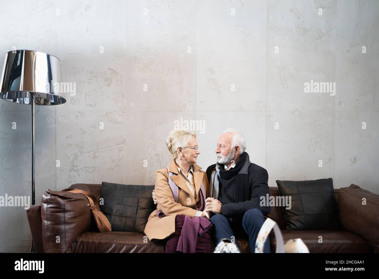 Senior couple falling in love Stock Photo