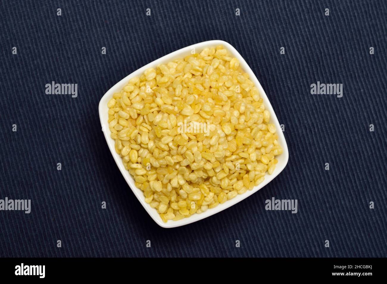 Top View of Moong Dal Namkeen in Bowl Stock Photo
