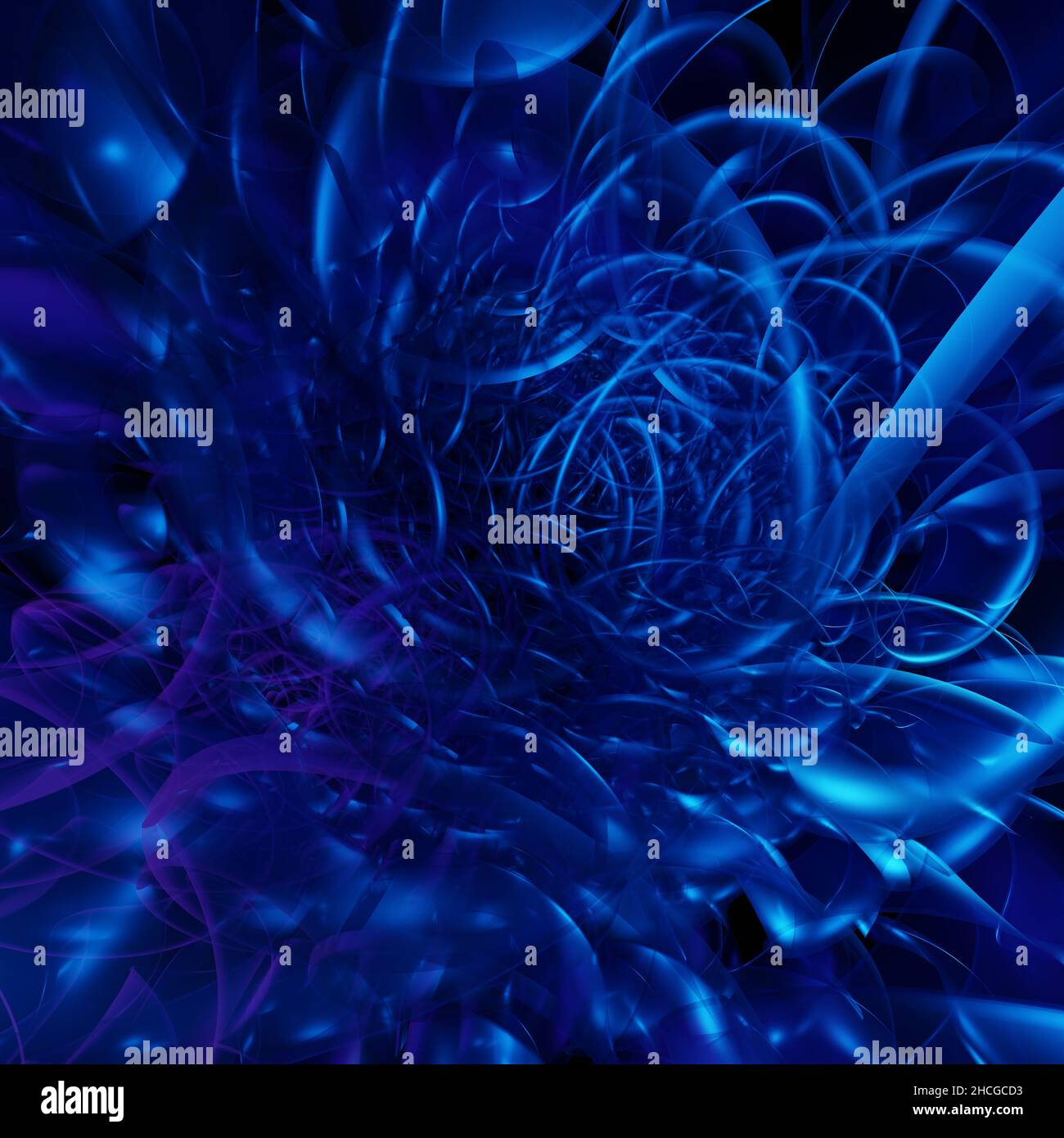 3d illustration of an abstract colorful blue background with spirals ...