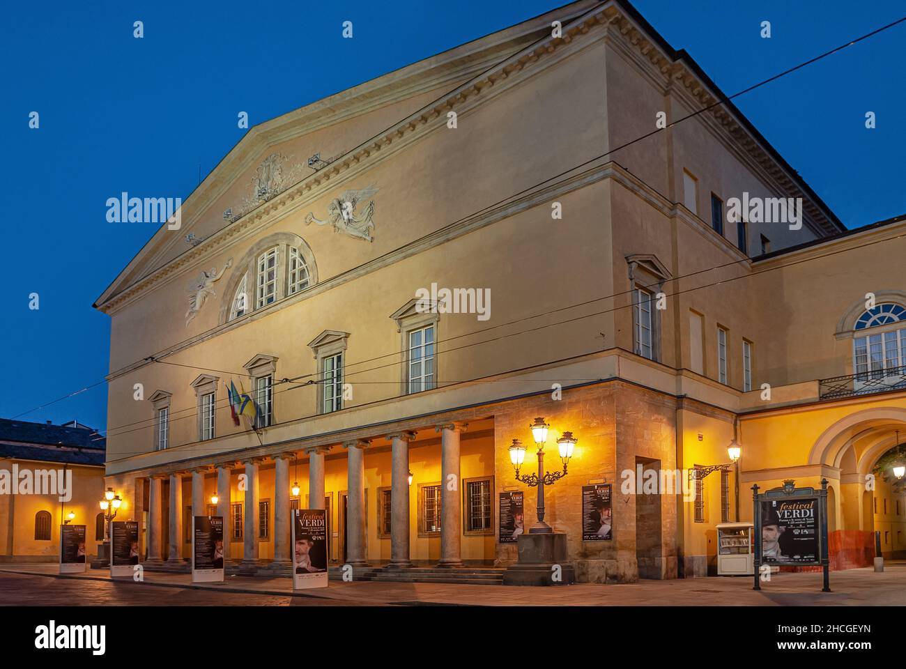 Teatro Regio di Parma, a famous 19th century opera house and opera company in Parma, Italy. Stock Photo