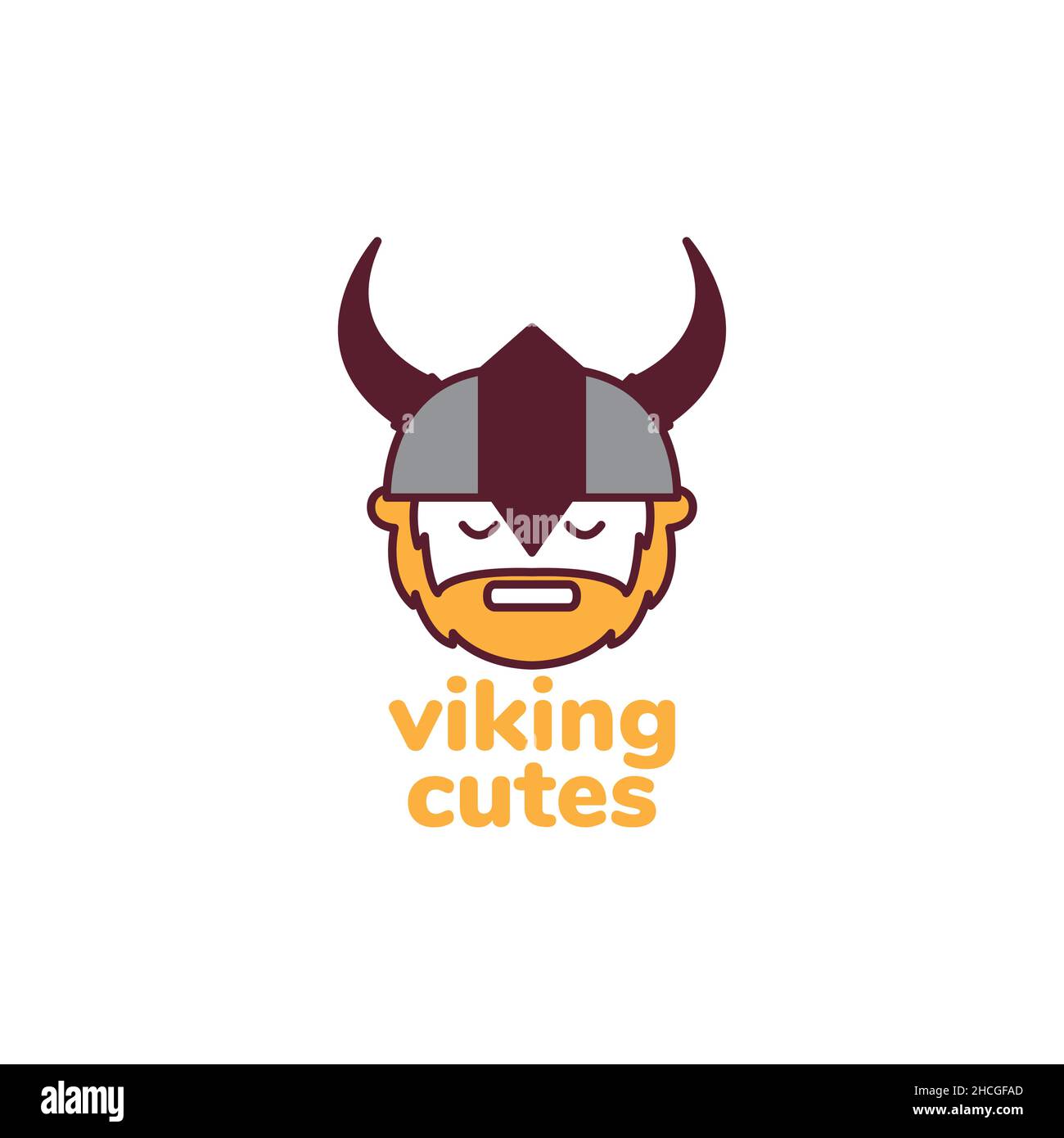 colored cute boy viking logo design vector graphic symbol icon sign illustration creative idea Stock Vector