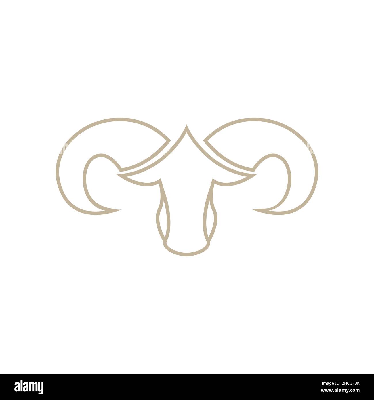 line face Suffolk sheep logo design vector graphic symbol icon sign illustration creative idea Stock Vector
