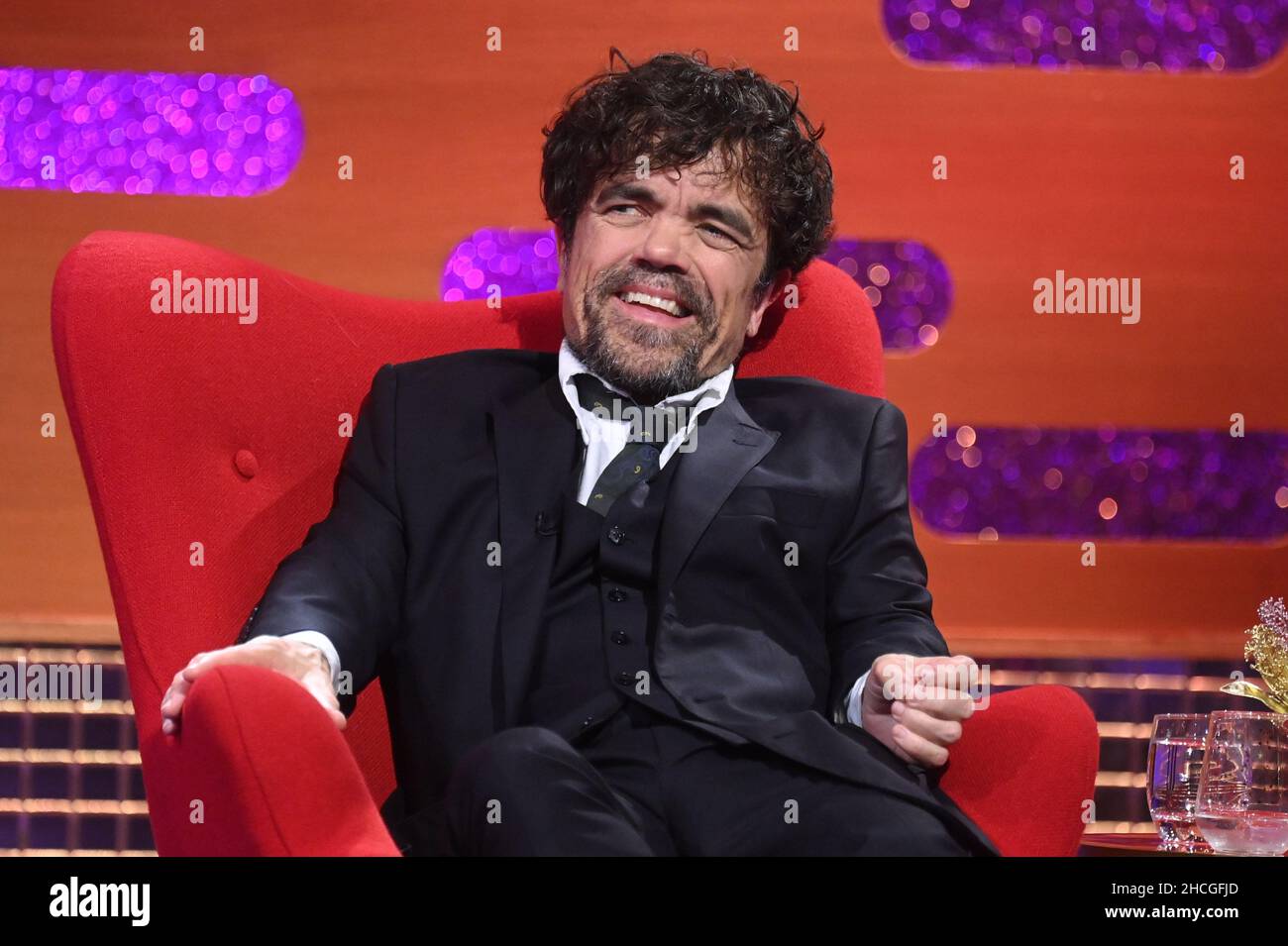 Graham Peter Filming EDITORIAL USE ONLY Peter Dinklage during the filming for the Graham ...