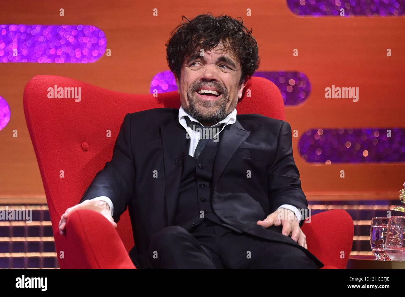 Graham Peter Filming EDITORIAL USE ONLY Peter Dinklage during the filming for the Graham ...