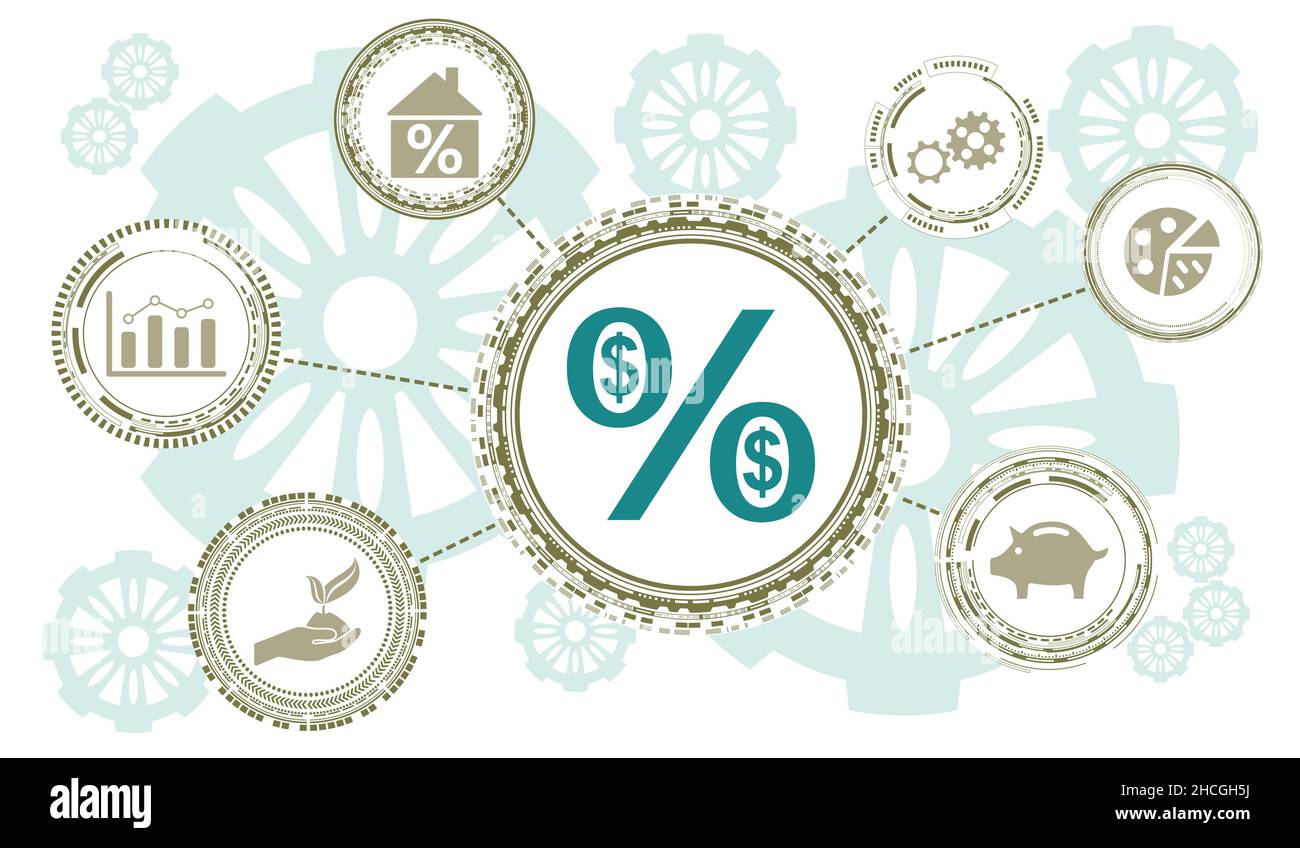 Concept of roi with connected icons Stock Photo - Alamy
