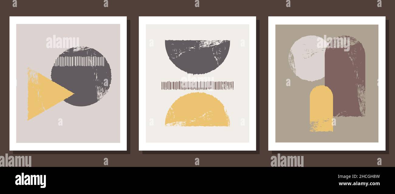 Geometric poster - Abstract prints and boho-style wall decor. Stock Vector