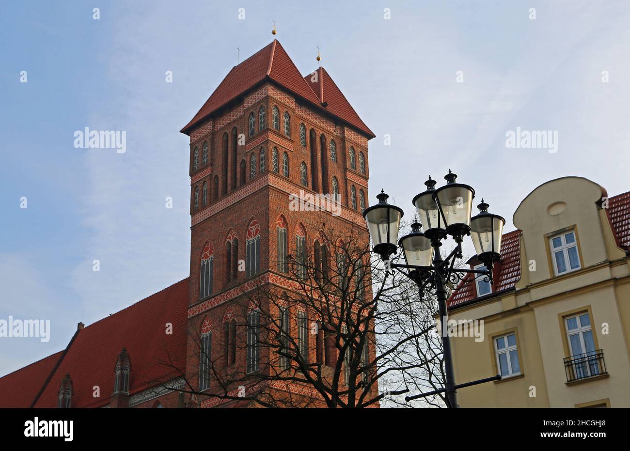 The tower and the lantern - Saint Jacob's Church - Torun, Poland Stock Photo