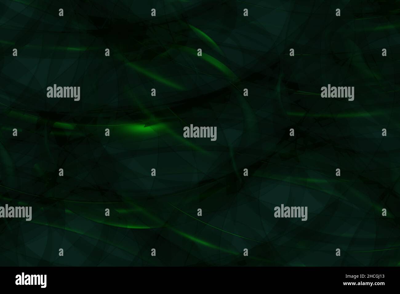 Abstract green 3d illustration - geometric background with waves ...
