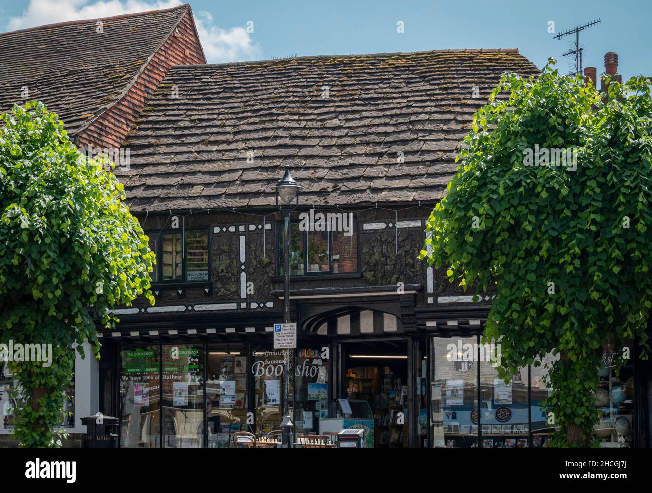 Tudor timber framed shop building in the town of East Grinstead, West