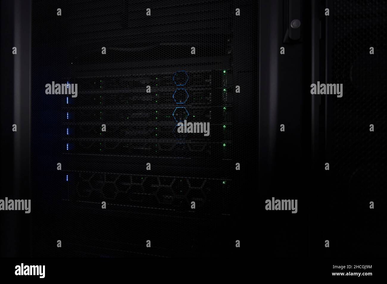Data Center With Multiple Rows of Fully Operational Server Racks ...