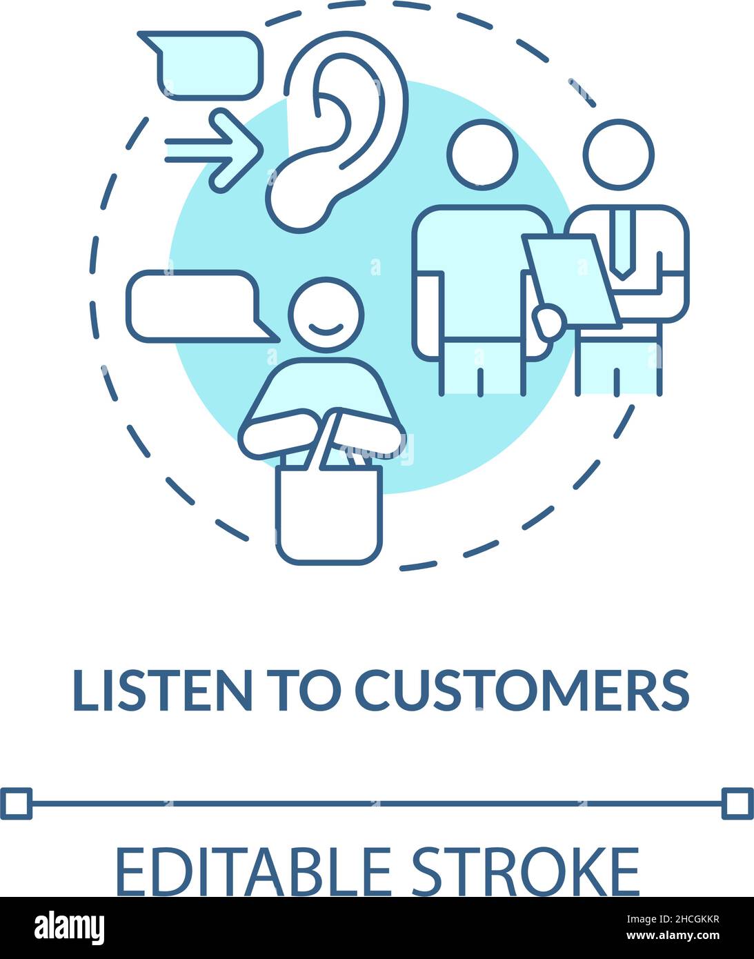 Listen to customers turquoise concept icon Stock Vector Image & Art - Alamy