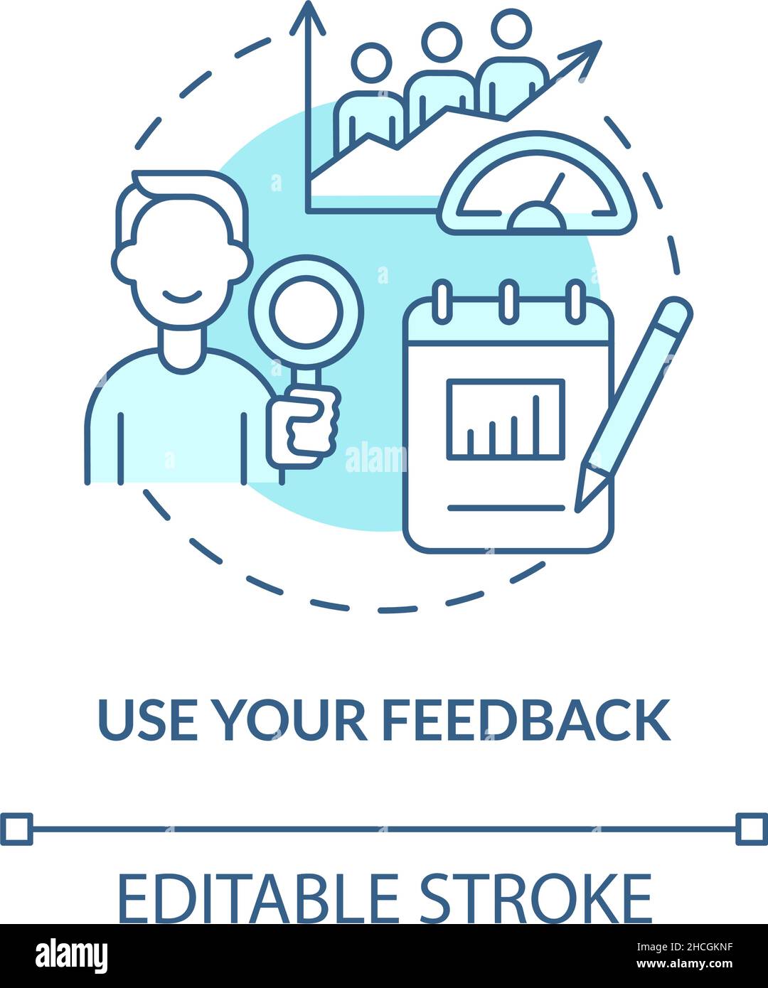 Use your feedback turquoise concept icon Stock Vector