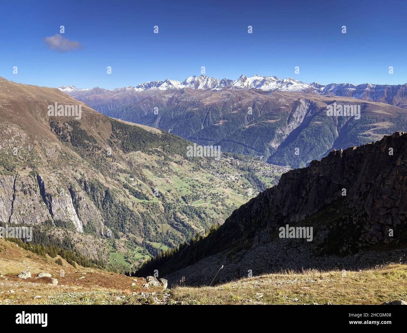 Mountain Landscape in the Swiss Alps Stock Photo