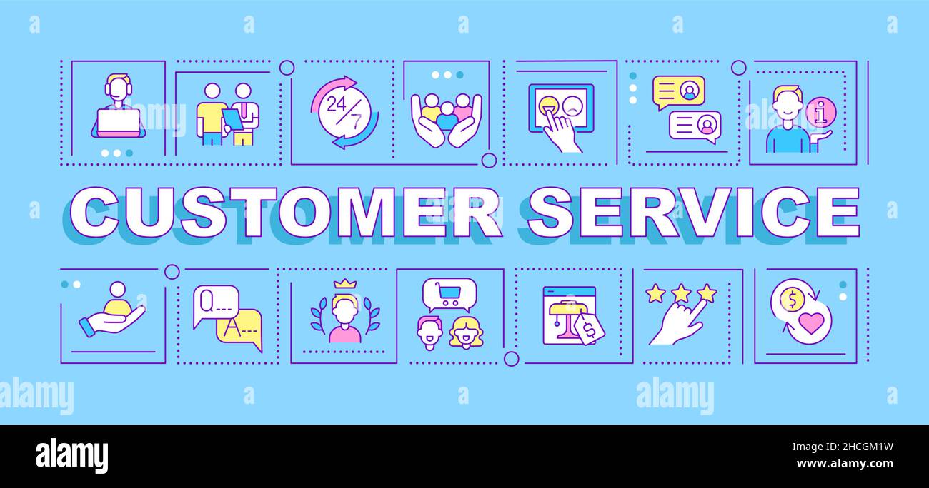 Customer service word concepts blue banner Stock Vector Image & Art - Alamy