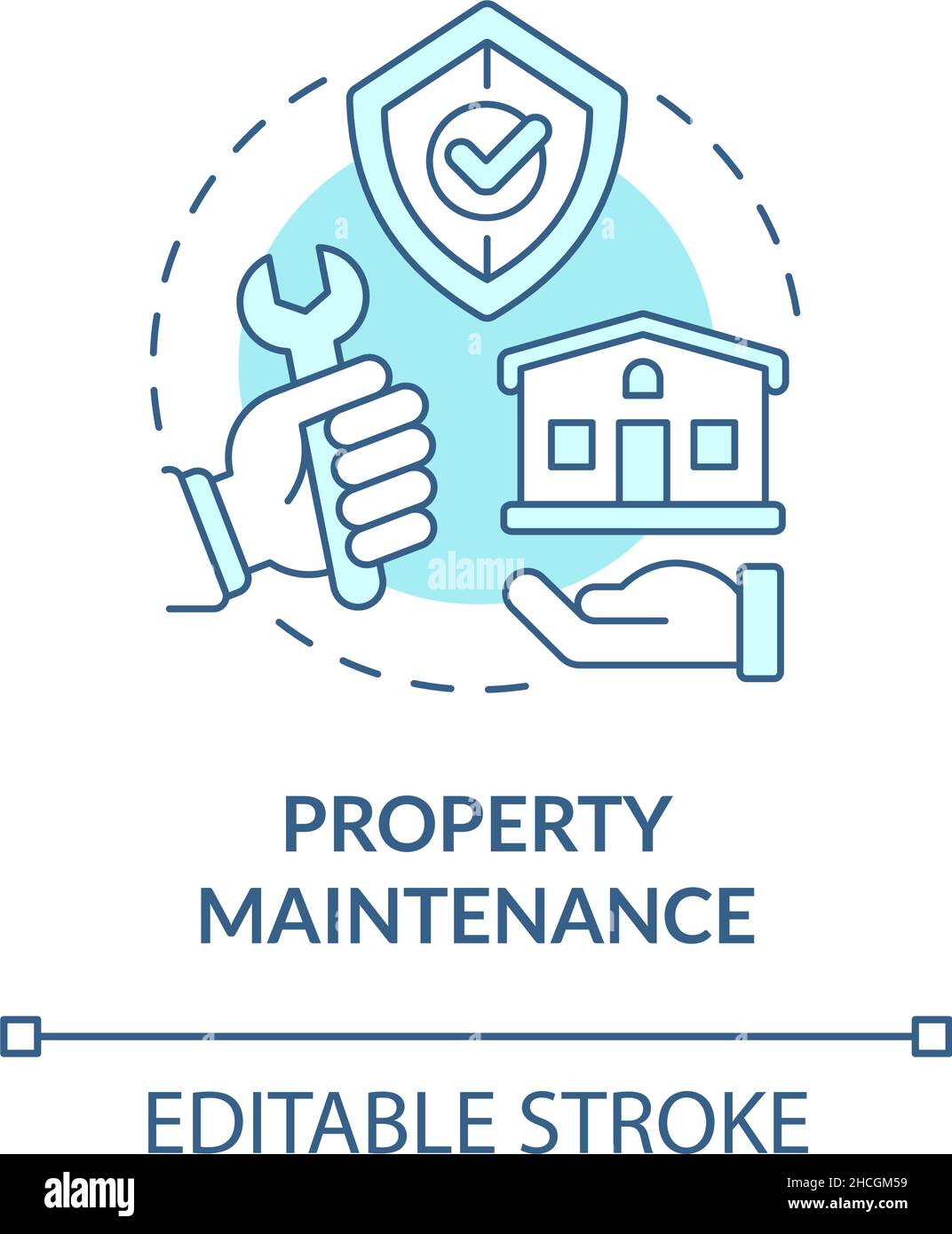 Property maintenance turquoise concept icon Stock Vector Image & Art