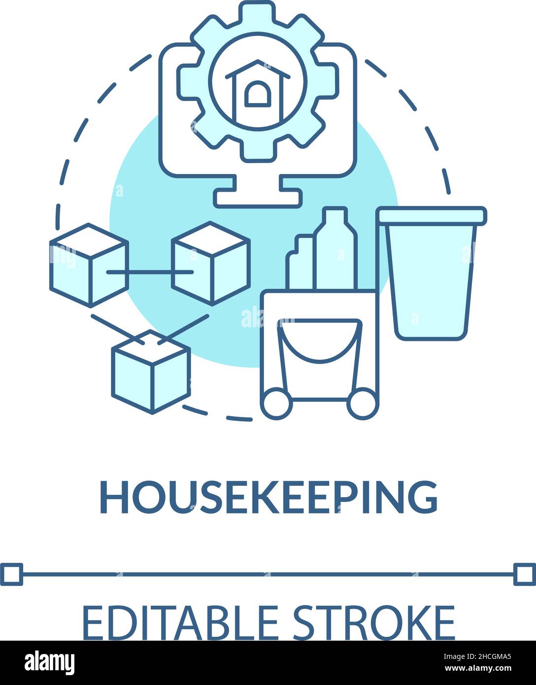 Housekeeping turquoise concept icon Stock Vector