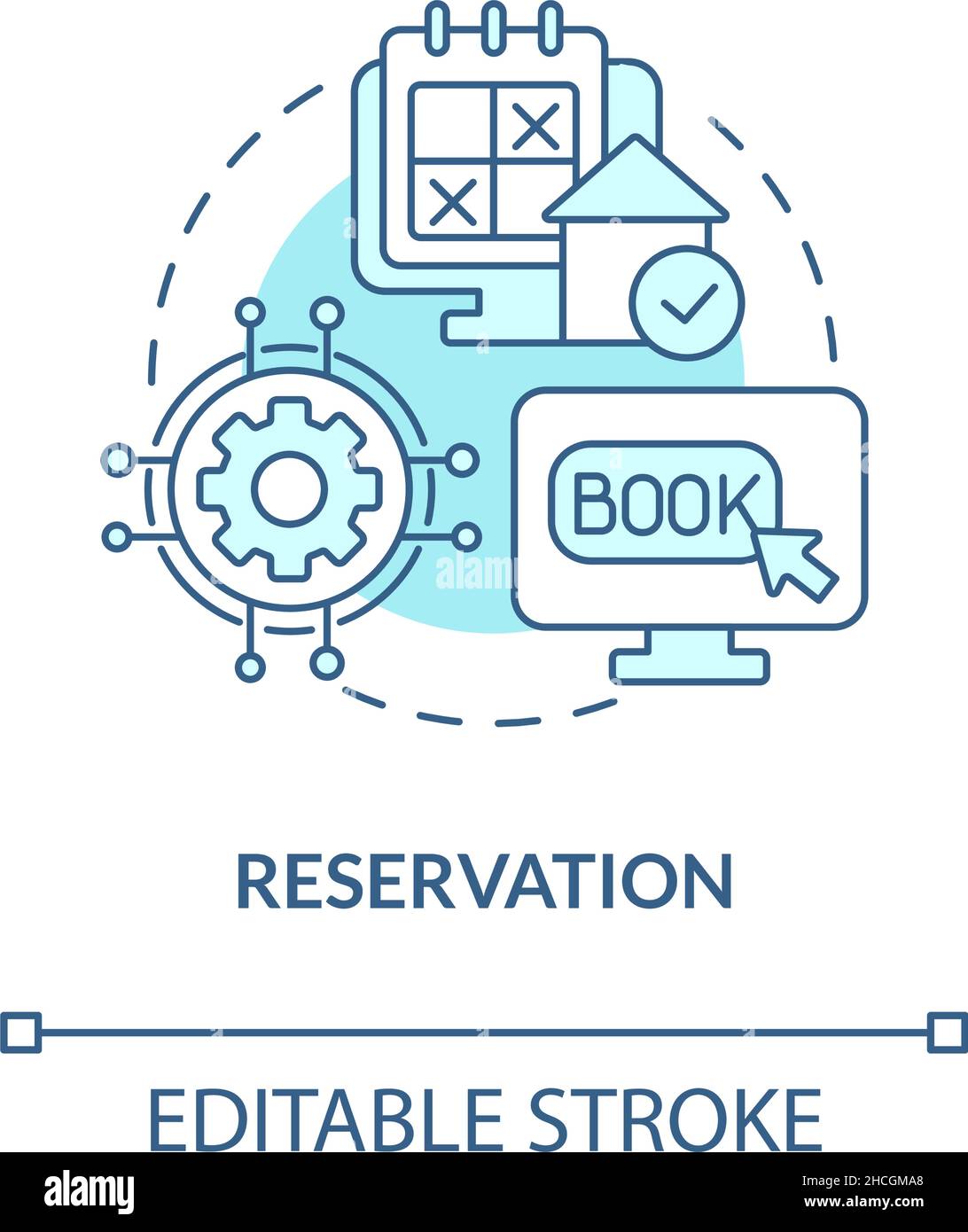 Reservation turquoise concept icon Stock Vector