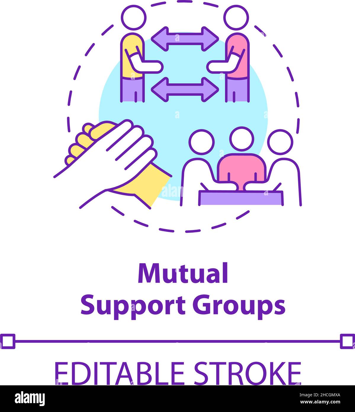 Mutual support groups concept icon Stock Vector Image & Art Alamy