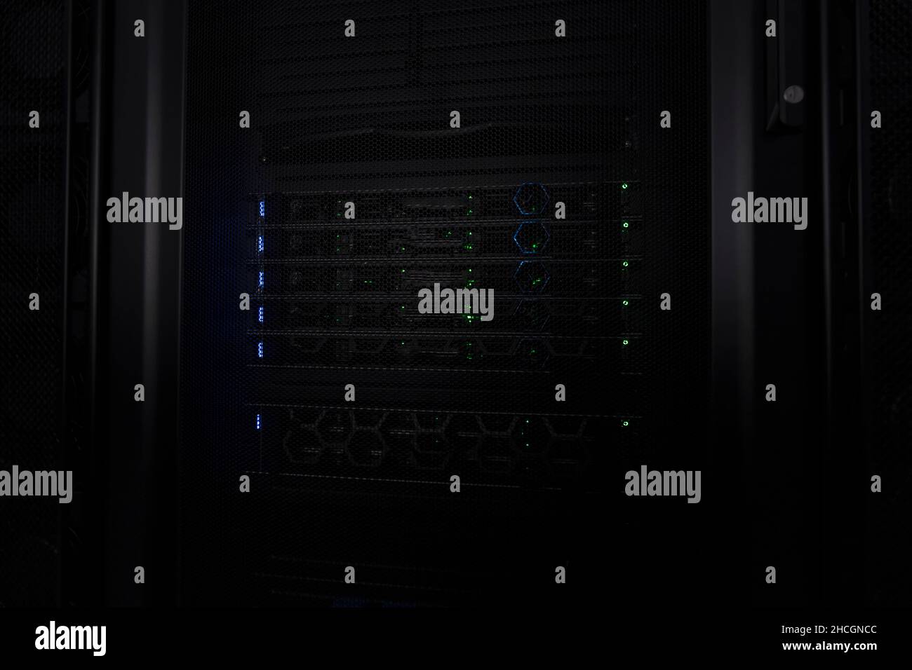 Data Center With Multiple Rows of Fully Operational Server Racks ...