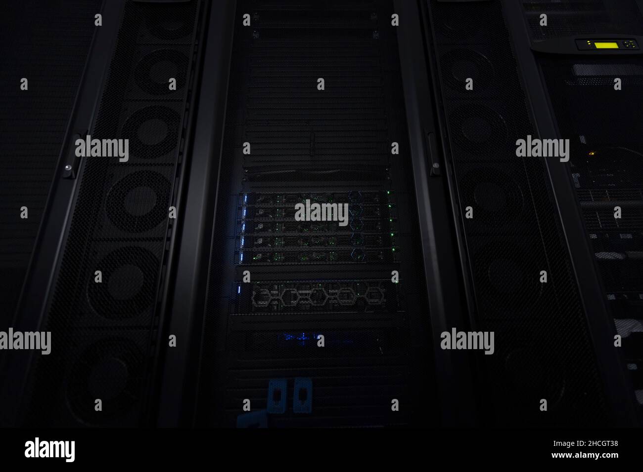 Data Center With Multiple Rows of Fully Operational Server Racks ...