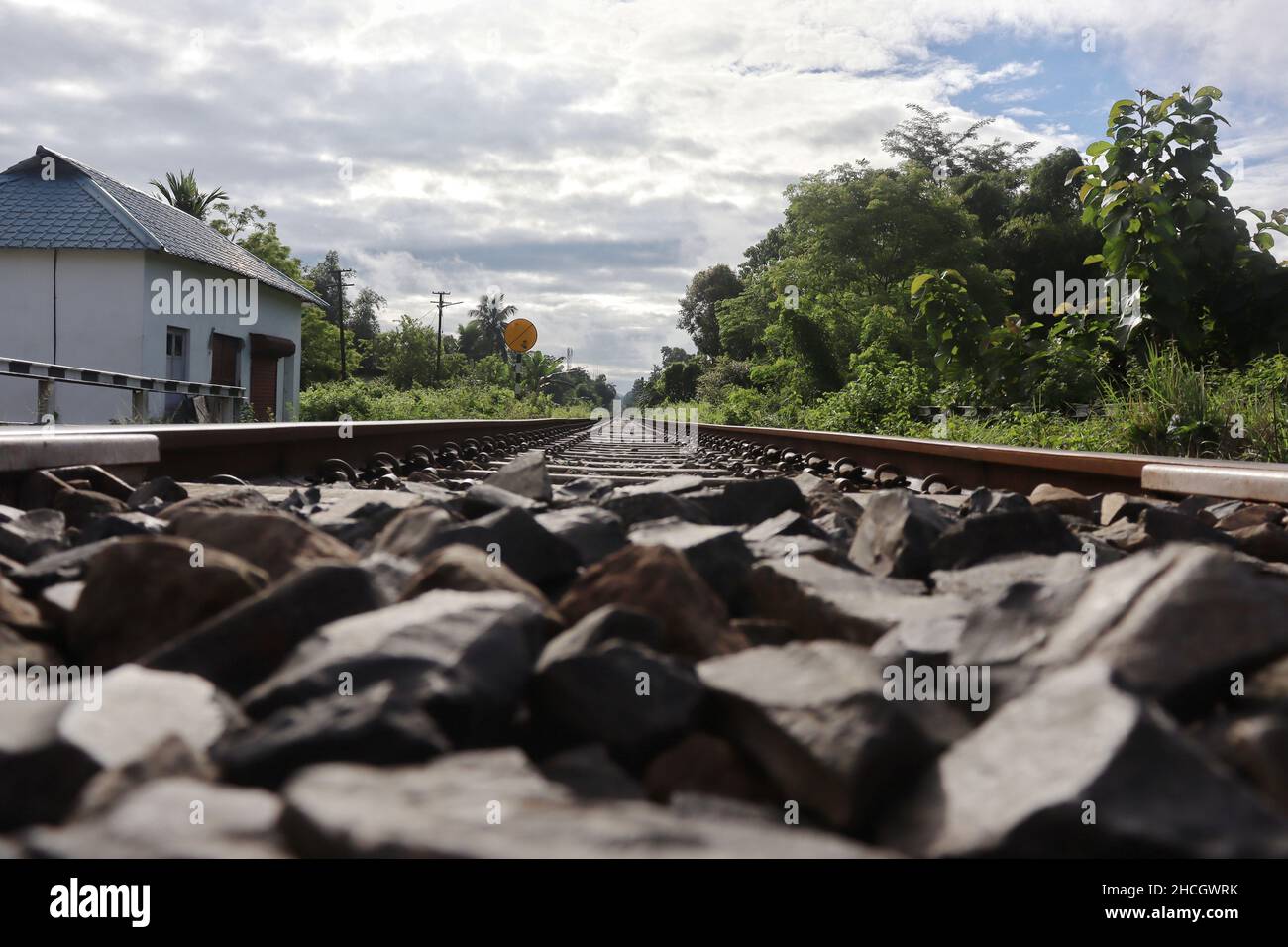 Photo of Rocks in the Railway track Stock Photo Alamy