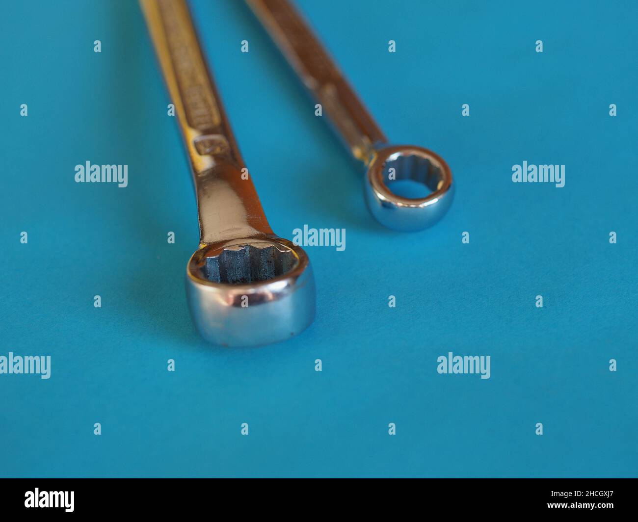 wrench aka spanner tool used to turn rotary fasteners such as nuts and