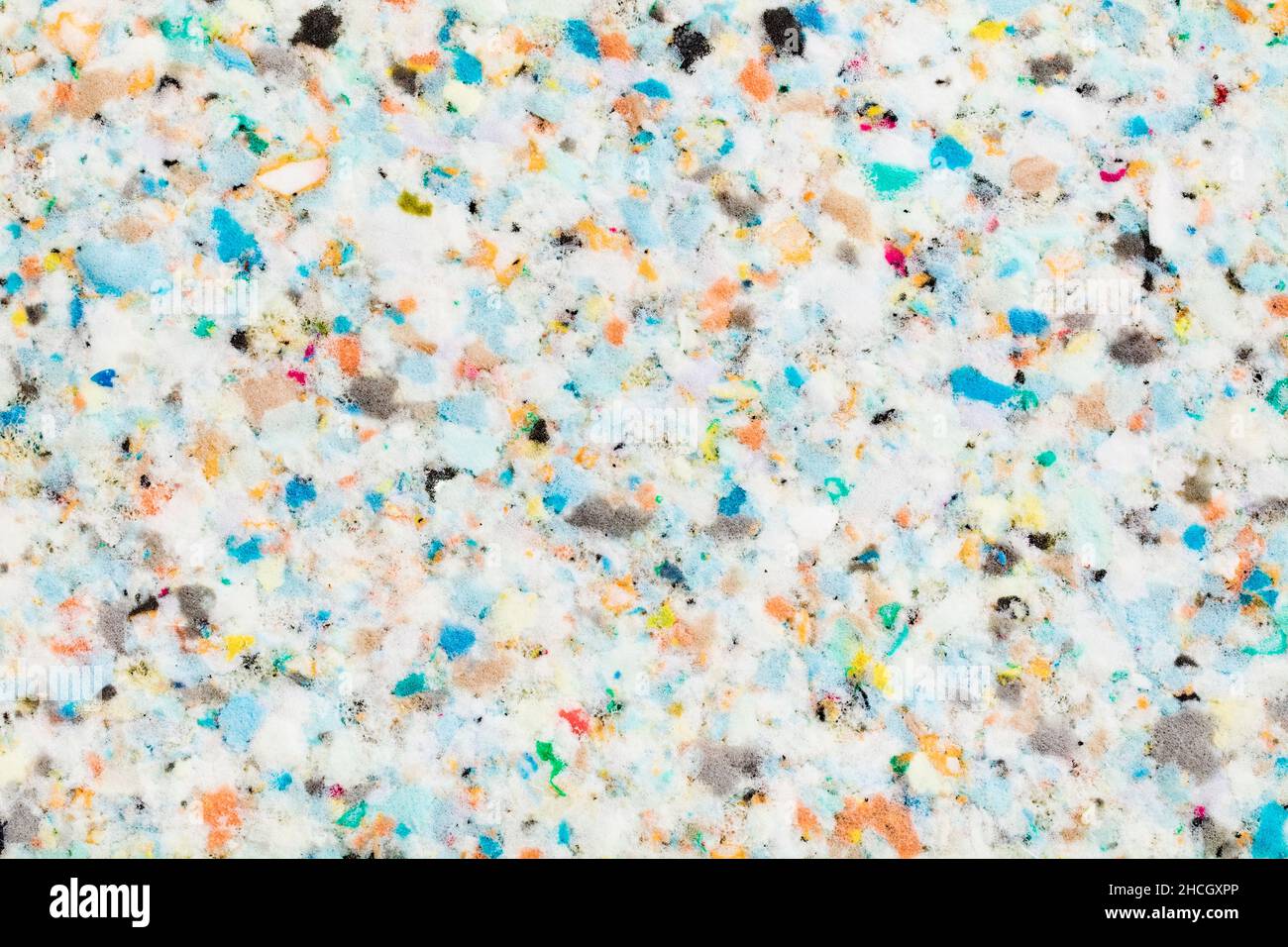 Section of high density foam rubber used in upholstery. Also for confusion, mental illness, the mind, shattered dreams, Covid 19 mental health. Stock Photo