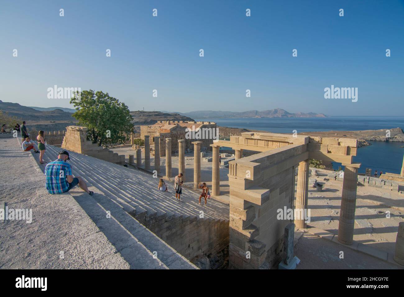 Lindos Acropolis, Rhodes Stock Photo