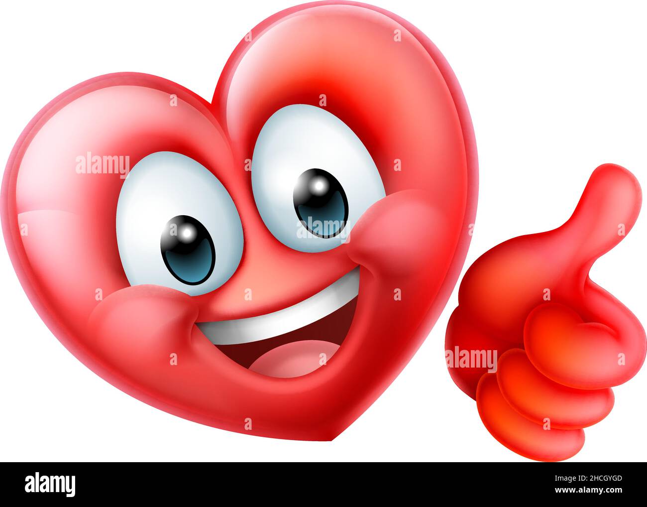 Heart Emoticon Happy Cartoon Mascot Character Stock Vector
