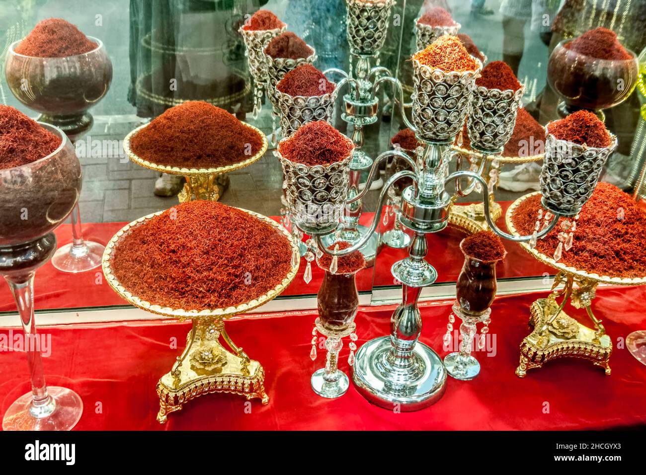 sale of saffron,Dubai, United Arab Emirates, Middle East Stock Photo