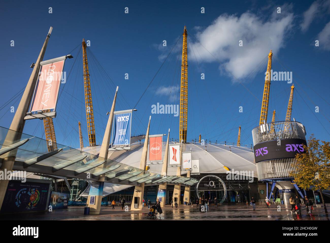 The O2 London arena, exterior, former Millennium Dome concert and event venue, Greenwich, London, England Stock Photo