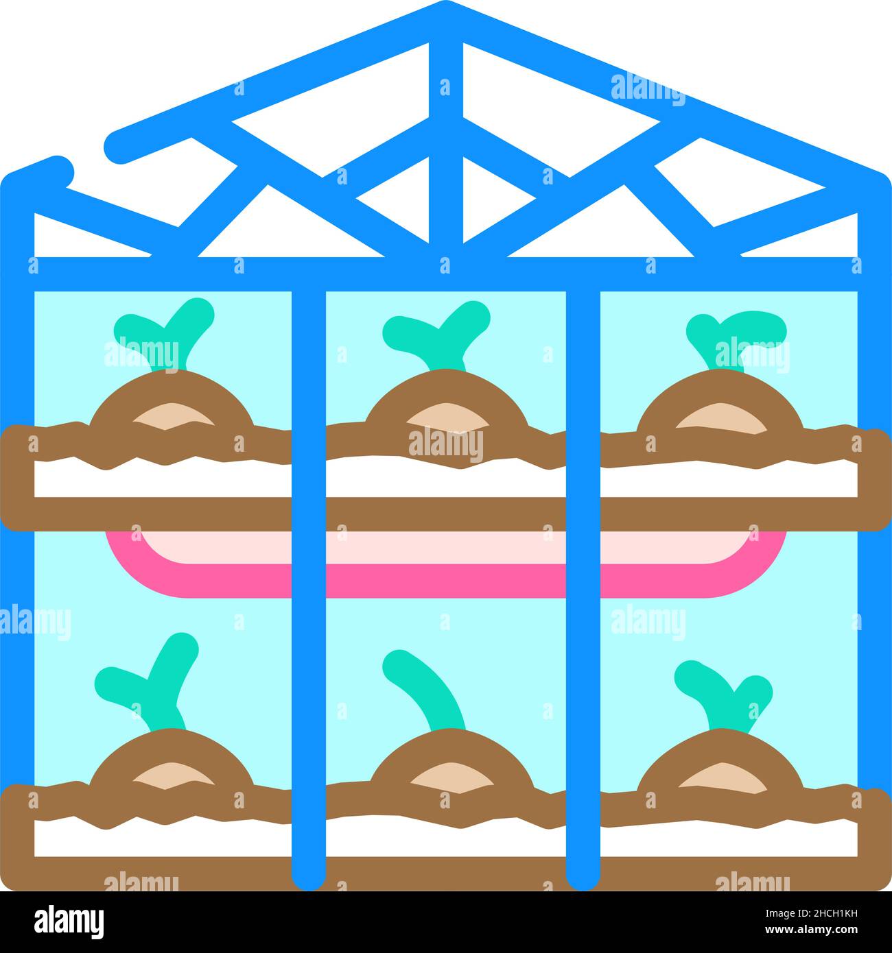 greenhouse farmland construction color icon vector illustration Stock ...