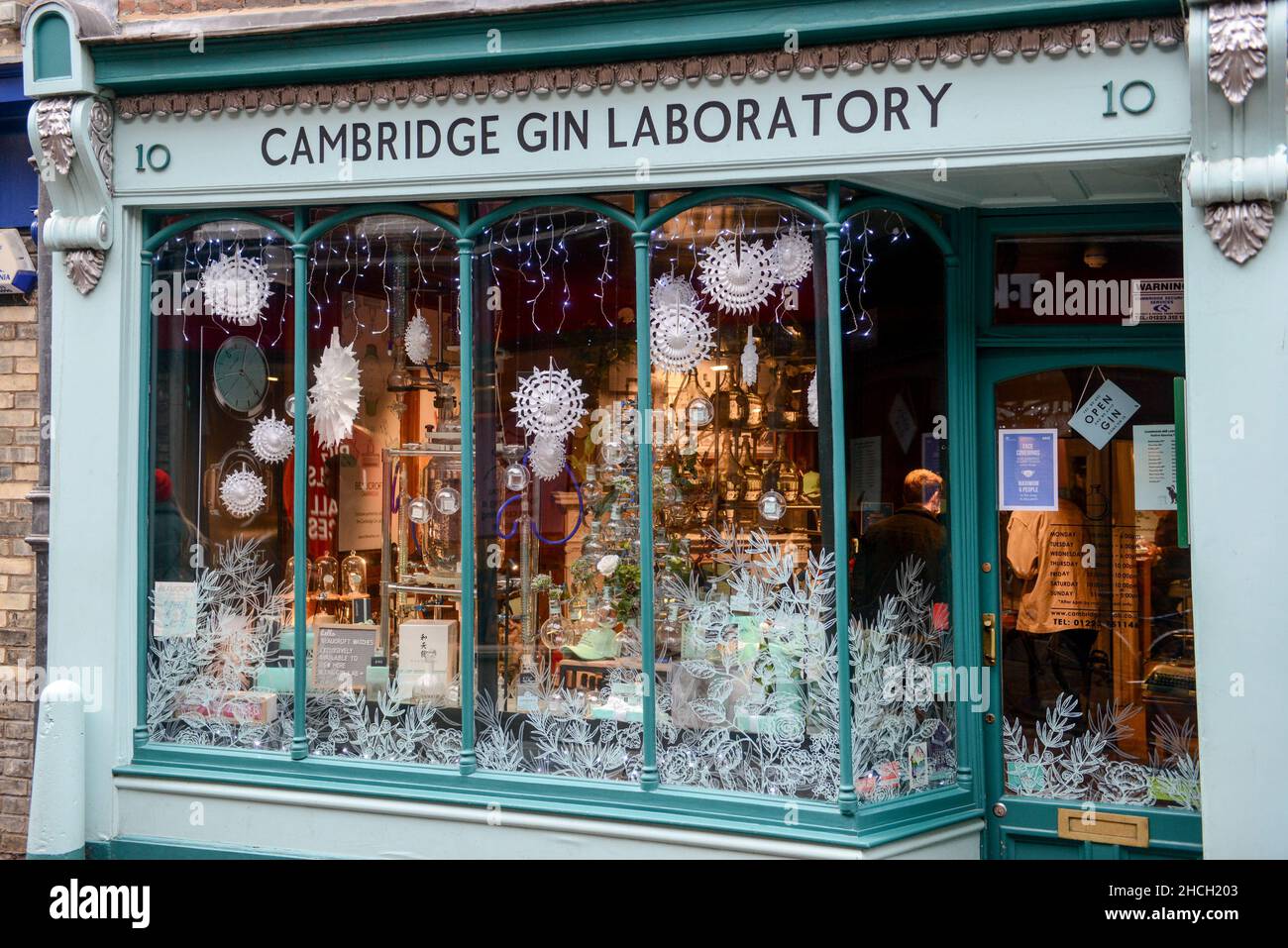 cambridge, England, UK, 28122021. Exterior of Cambridge Gin