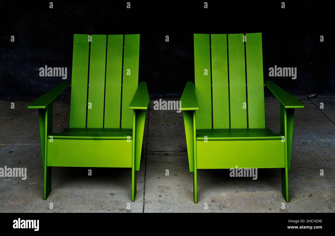 Patio chairs in a shady spot Stock Photo Alamy
