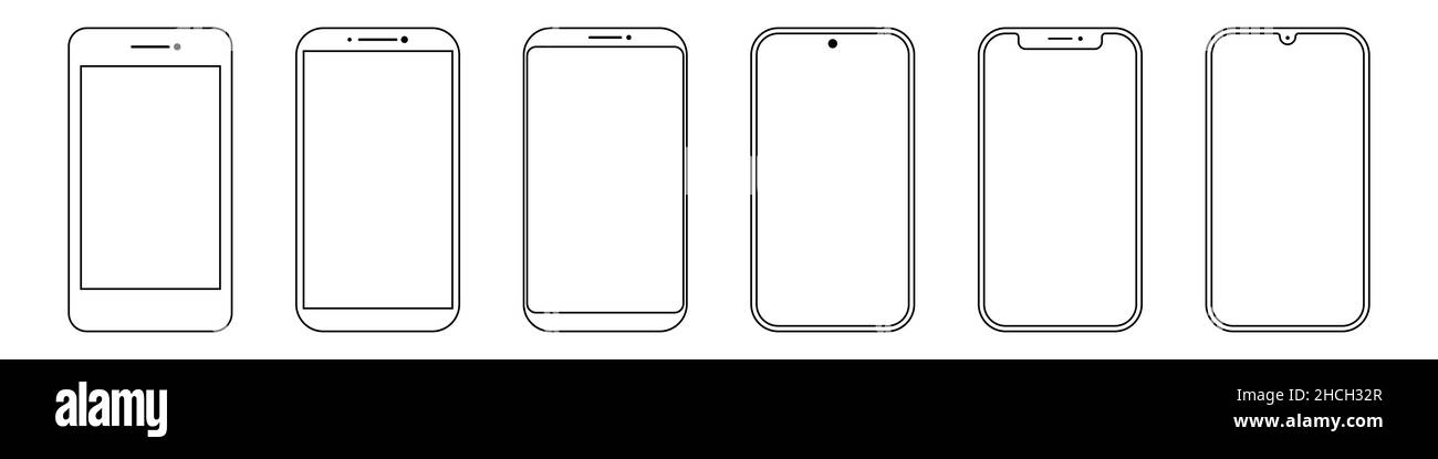 Smartphone icon set simple design Stock Vector